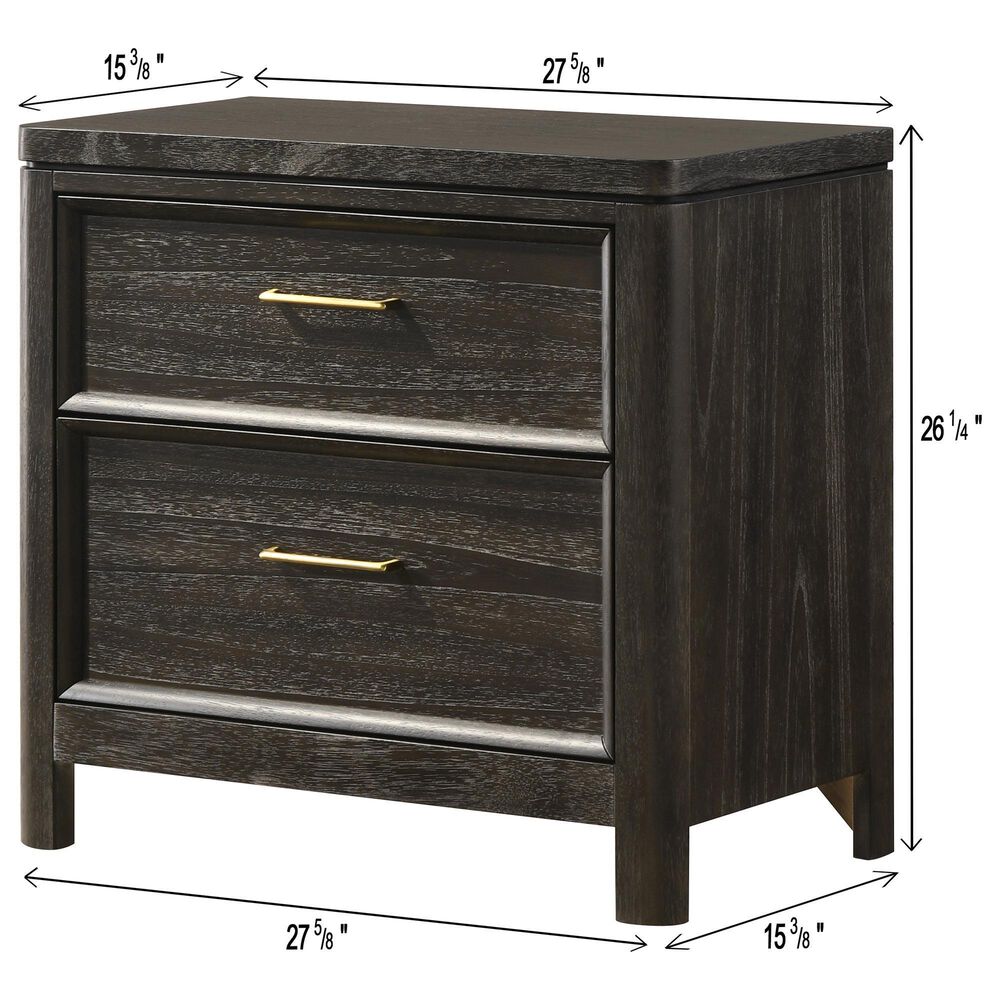 Crown Mark Ethel 2-Drawer Nightstand in Brown, , large