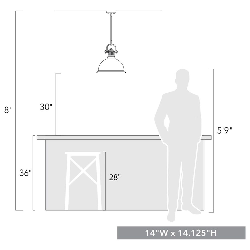 Golden Lighting Duncan 1-Light Pendant with Rod in Matte Black, , large