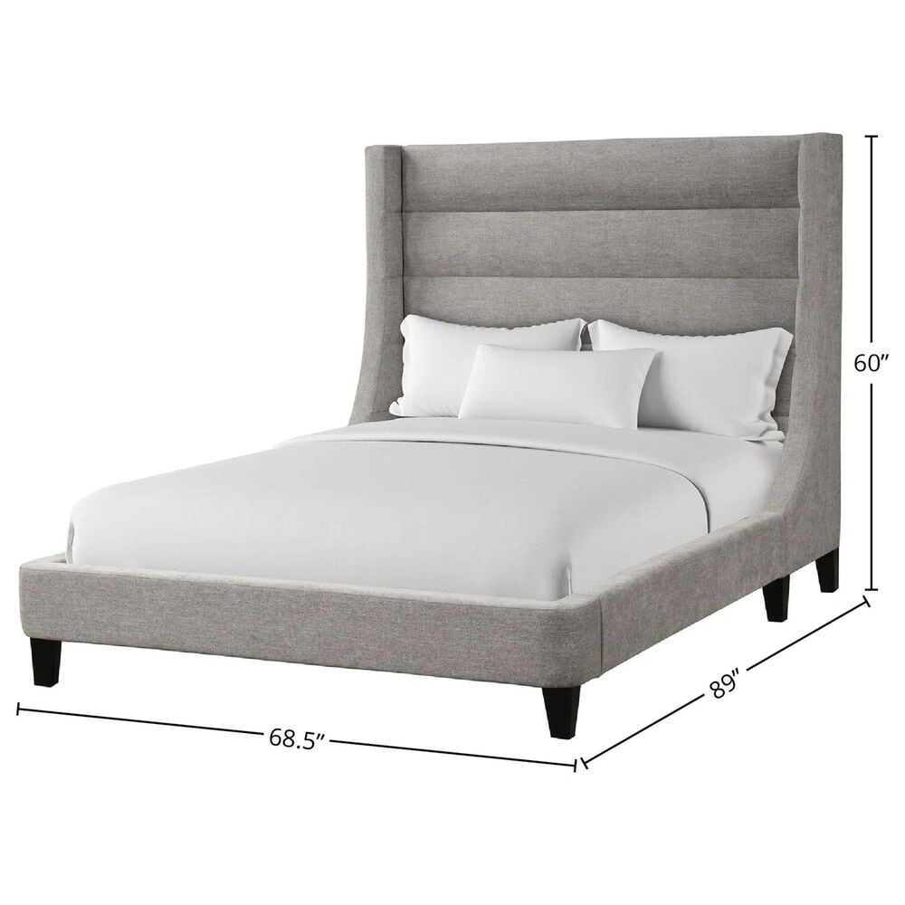 Simeon Collection Jacob Queen Upholstered Bed in Luxe Light Grey, , large