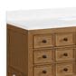 James Martin Malibu 60" Single Bathroom Vanity in Amber Birch with Single Hole 3 cm White Zeus Quartz Top and Rectangular Sink, , large
