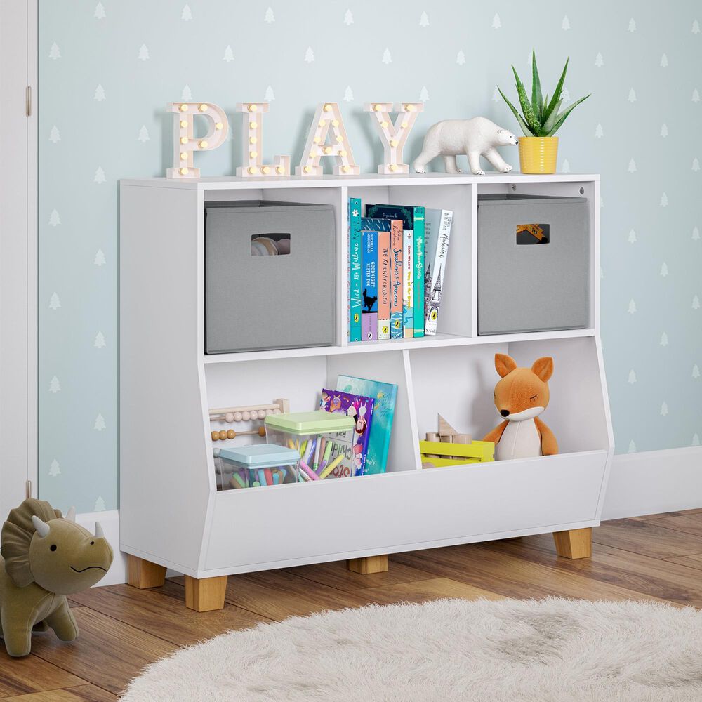RiverRidge Home Catch-All 5-Cubby Toy Organizer in White, , large