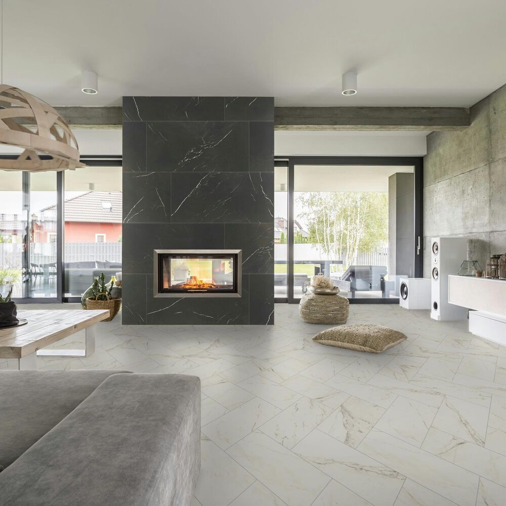 Marazzi Classentino Marble Palazzo White 12&quot; x 24&quot; Porcelain Tile, , large