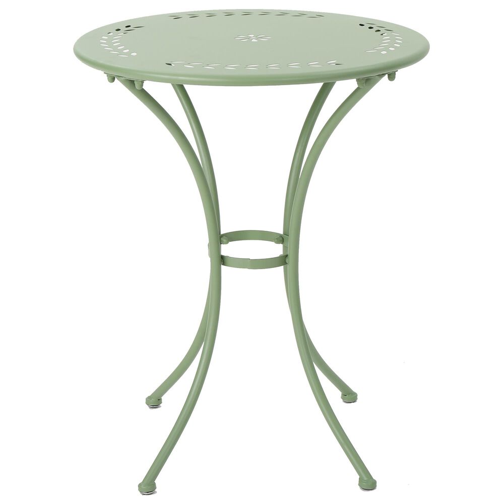 Hearth and Haven Lourdes 3-Piece Iron Bistro Set in Green, , large