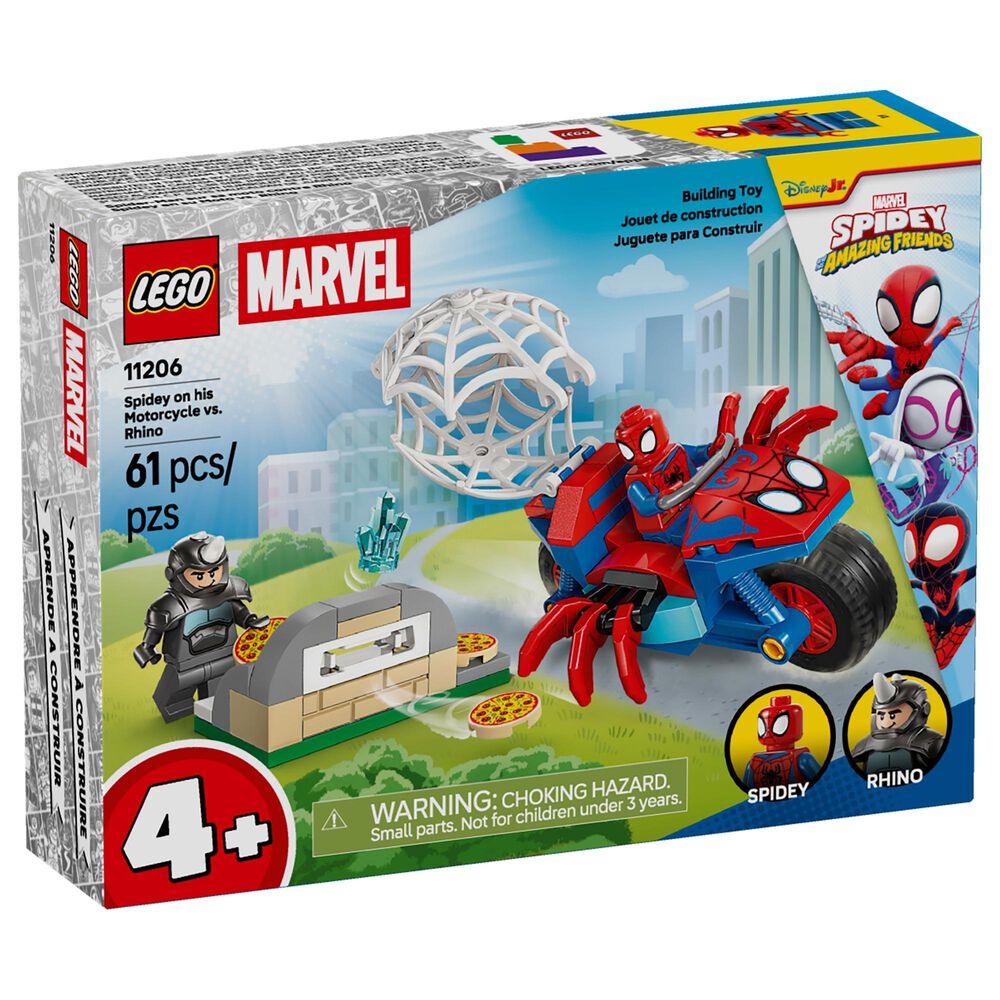 LEGO Marvel Spidey on His Motorcycle vs. Rhino Building Set, , large