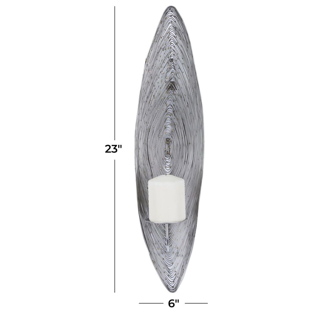 Maple and Jade Single Candle Wall Sconce in Silver, , large