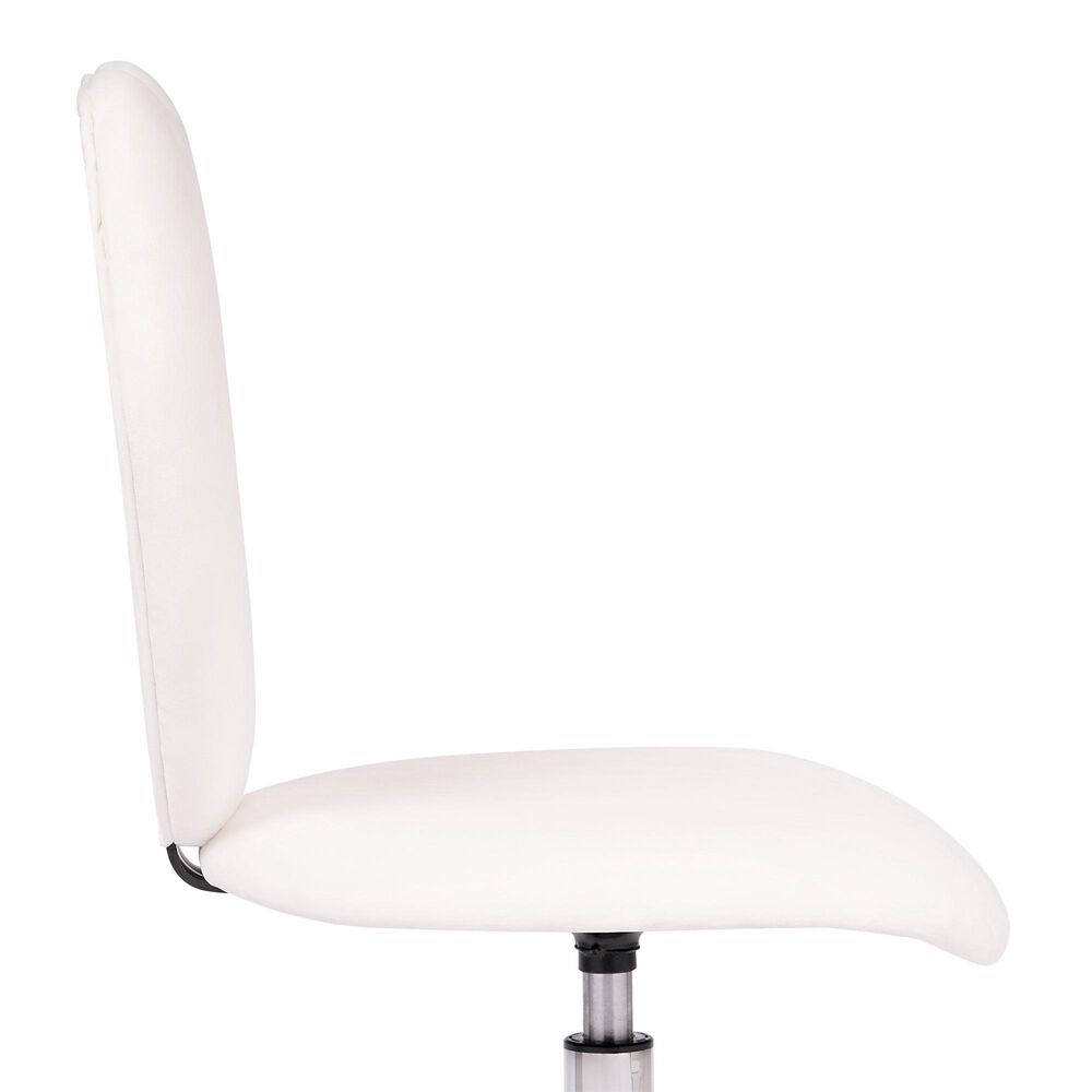 Impressions Vanity Heart Swivel Vanity Chair with White Cushion in Matte Silver, , large