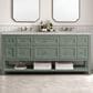 James Martin Vanities Breckenridge 72" Double Bathroom Vanity in Smokey Celadon with 3 cm Victorian Silver Quartz Top and Rectangular Sinks, , large