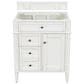 James Martin Vanities Brittany 30" Single Bathroom Vanity in Bright White with 3 cm Eternal Jasmine Pearl Quartz Top and Rectangle Sink, , large