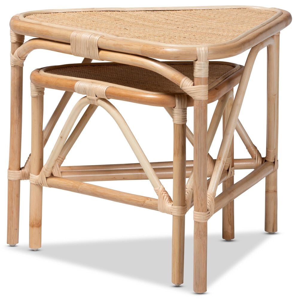 Baxton Studio Jayden 2-Piece Nesting End Table Set in Natural Brown, , large