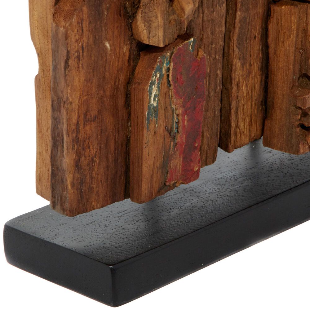 Maple and Jade Abstract Sculpture in Natural Brown, , large