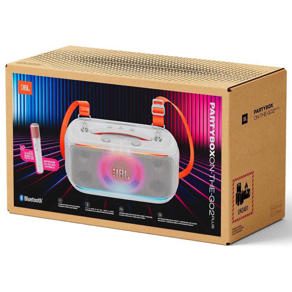 JBL PartyBox On-The-Go 2 Plus Portable Party Speaker in White, , large