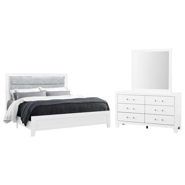 Global Furniture USA Luccia 3-Piece Queen Panel Bedroom Set in White, , large