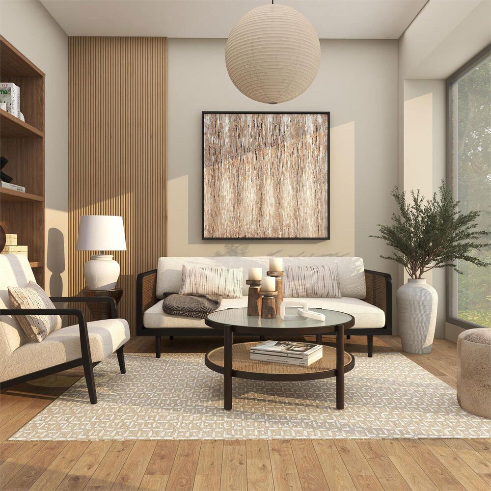 Maple and Jade 23" Decorative Vase with Linear Pattern in Distressed Cream, , large