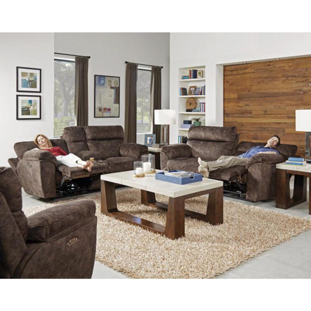 Catnapper Sedona Power Headrest Lay Flat Reclining Sofa in Mocha, , large