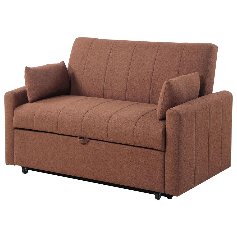 Coaster Portland Stationary Sofa Sleeper in Copper, , large