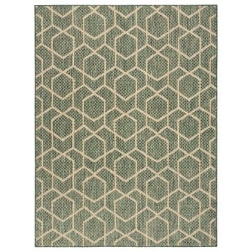 Nourison Horizon HOZ01 Green 5" x 7" Indoor/Outdoor Area Rug, , large