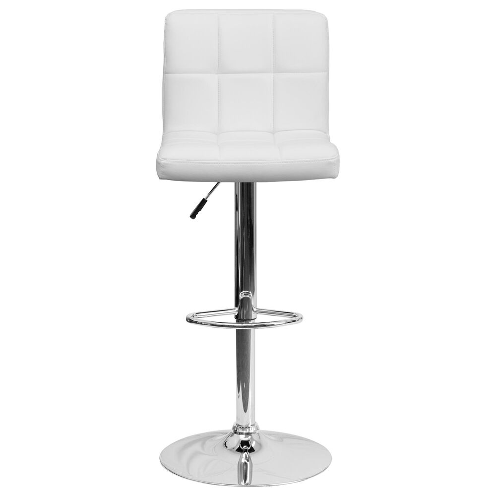 Flash Furniture Adjustable Barstool in White, , large