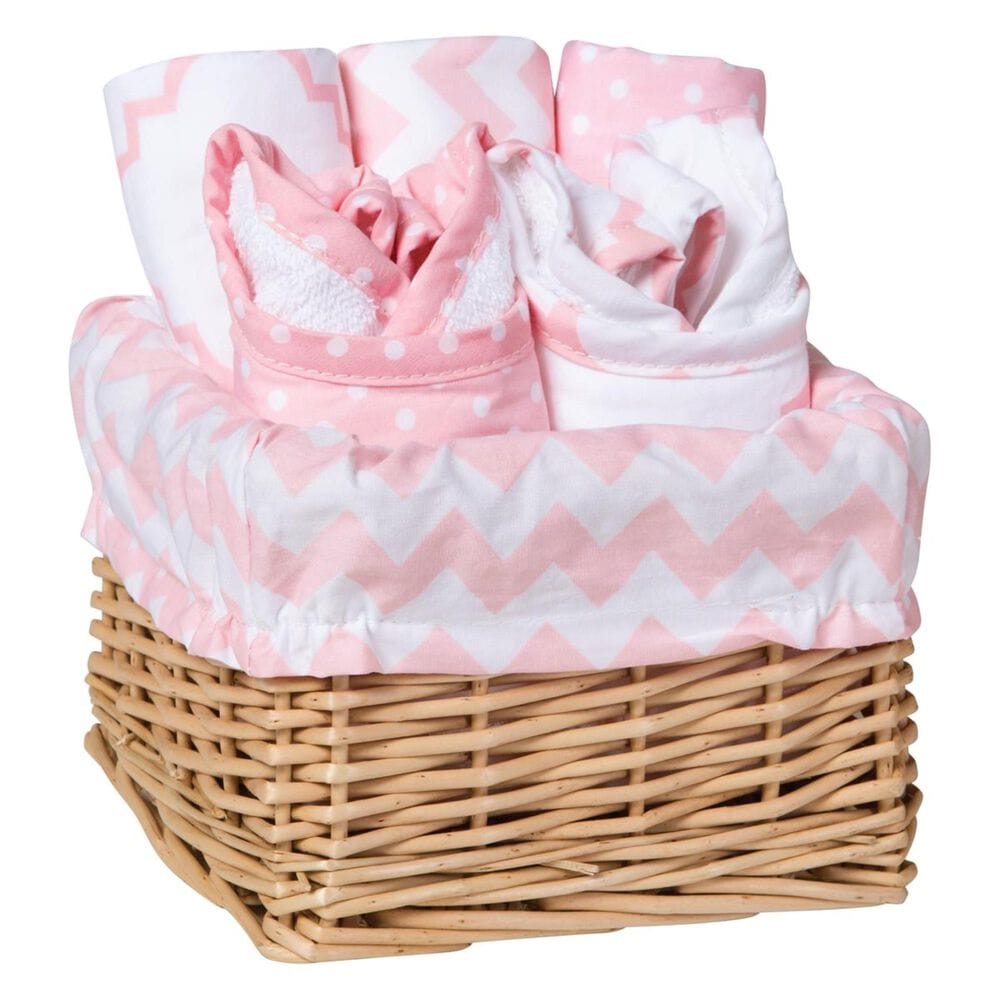 Trend Lab LLC Pink Sky 7-Piece Feeding Basket Gift Set, , large