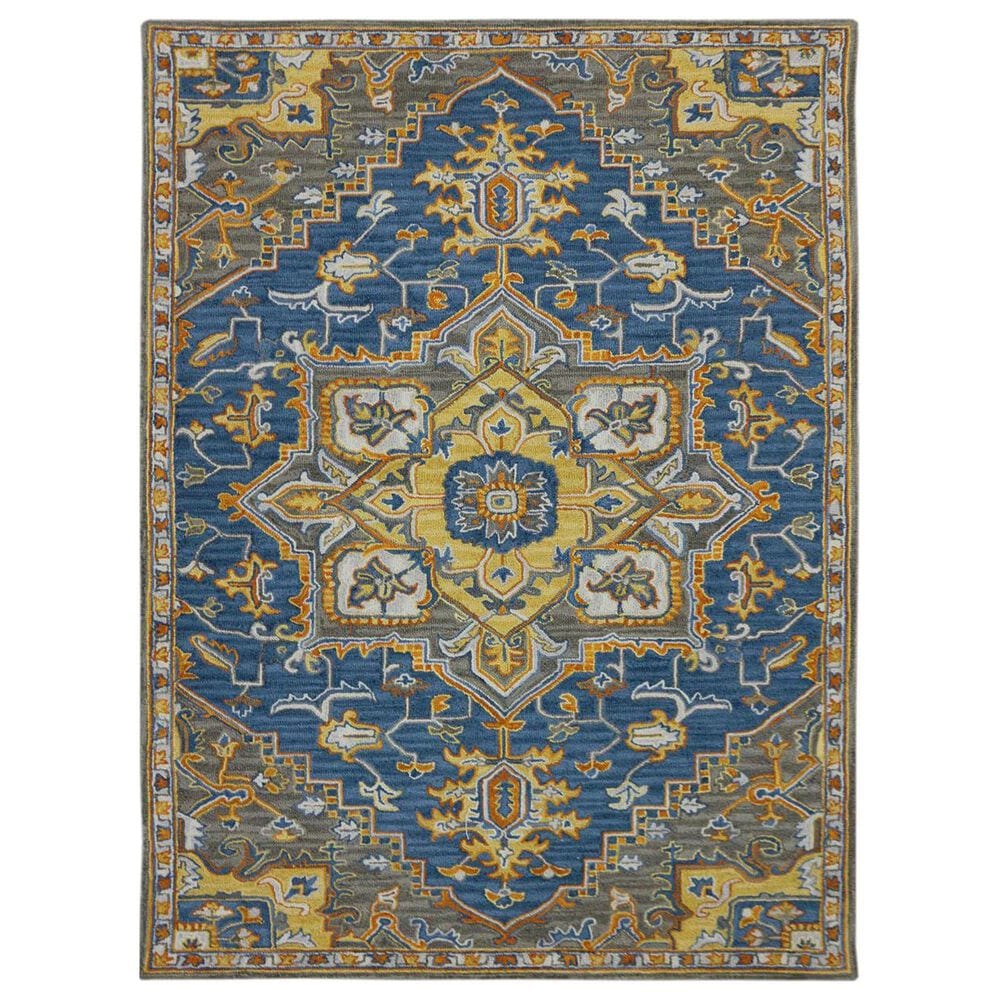 Amer Rugs Boho 7"6" x 9"6" Blue and Yellow Area Rug, , large