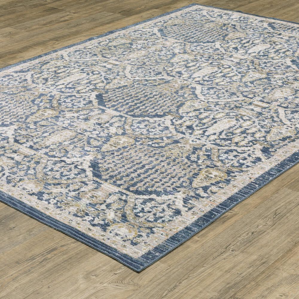 ROW by Oriental Weavers Cavett CAV06 Blue and Gold 9'10" x 13' Area Rug, , large