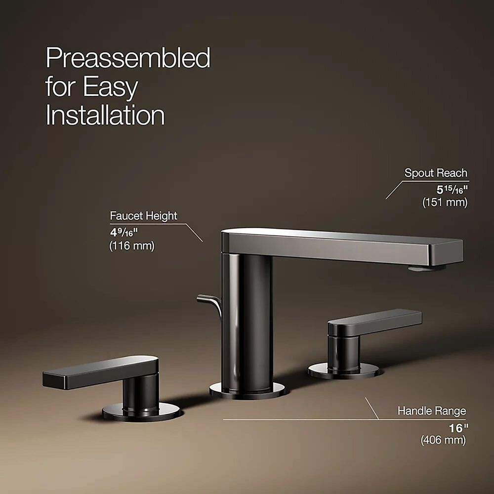 Kohler Composed Widespread Bathroom Sink Faucet in Vibrant Titanium, , large
