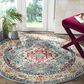 Safavieh Monaco MNC243J-5R 5" Round Light Blue/Fuchsia Area Rug, , large
