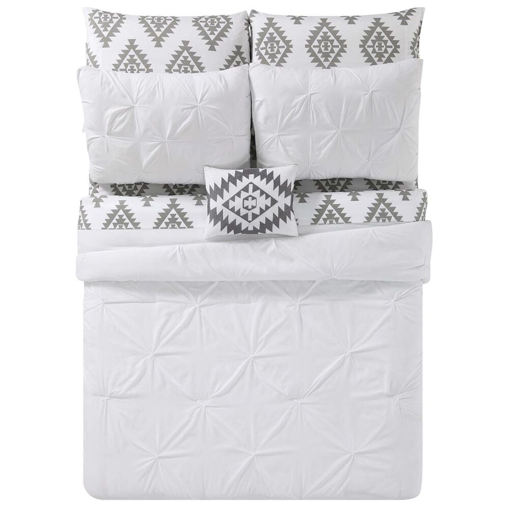 Pem America Pueblo Pleated 8-Piece King Bed in a Bag in White, , large