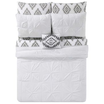 Pem America Pueblo Pleated 8-Piece King Bed in a Bag in White, , large