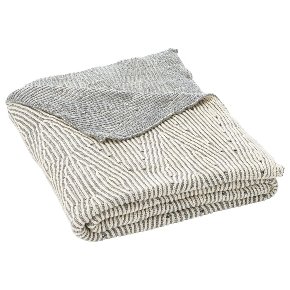 Safavieh Kappa 50" x 60" Throw in Grey and White, , large