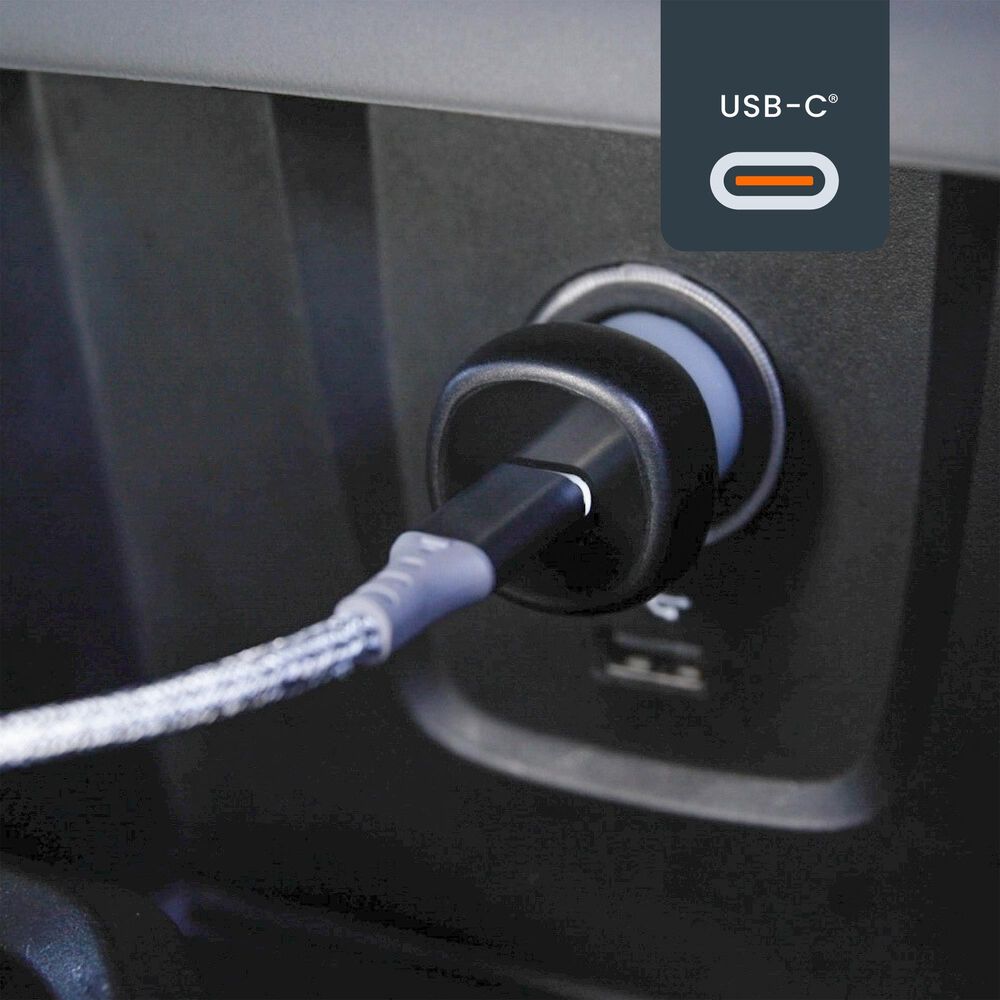 Ventev Ultrafast USB-C Universal Car Charger and Cable in Dark Gray, , large