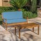 Hearth and Haven Peyton 2-Piece Patio Conversation Set with Beige Cushion in Teak, , large