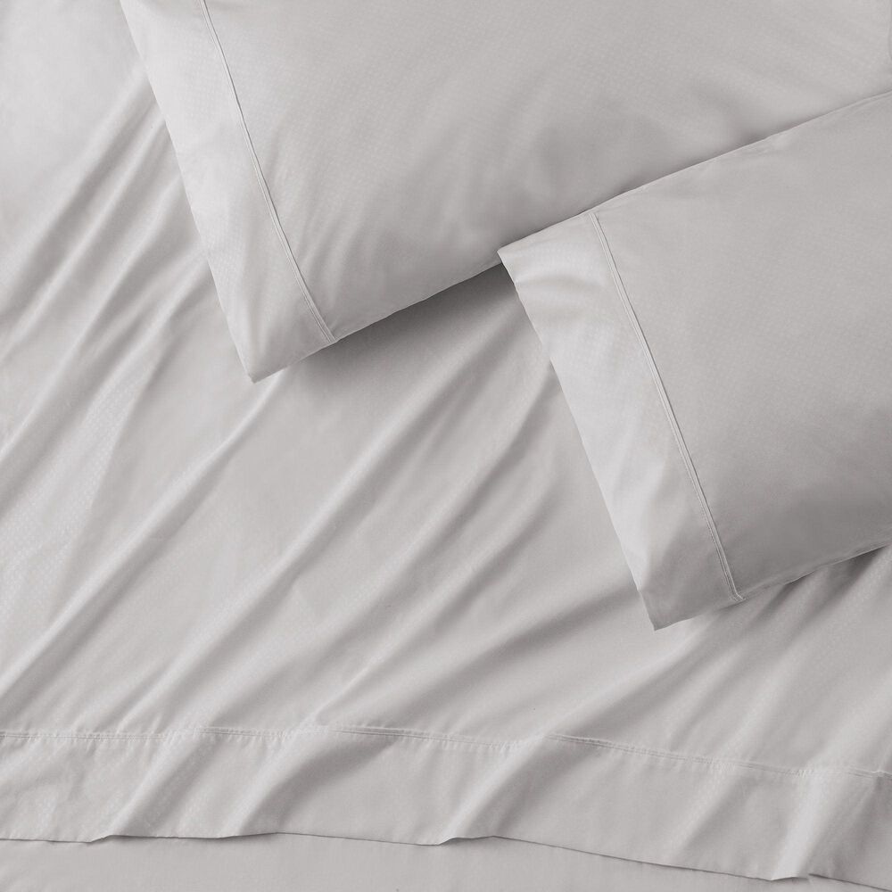 4-Piece King Checkered Emboss Sheet Set in Modern Gray, , large