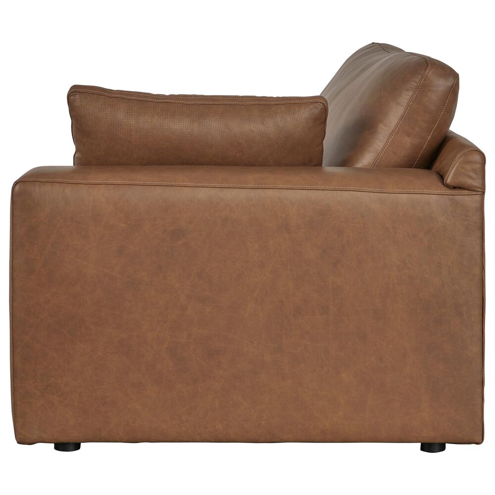 Ashley Emilia 4-Piece Stationary Reversible Sectional Sofa with Ottoman in Caramel, , large
