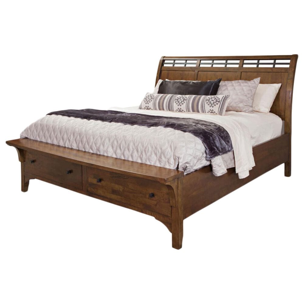 Cedar and Sage Whistler Retreat California King Storage Bed in Warm Chestnut, , large