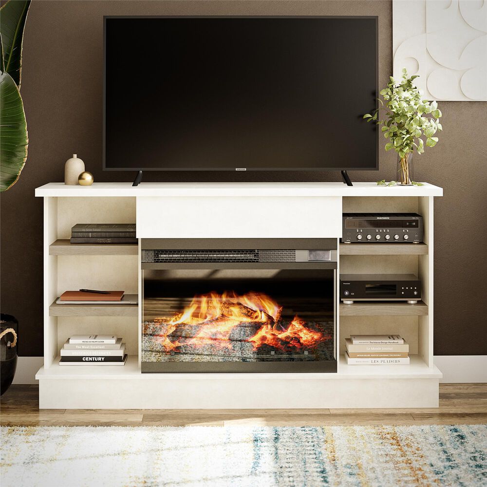 DHP Oslo 54&quot; Fireplace TV Console in Plaster, , large