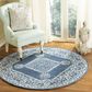 Safavieh Micro-Loop MLP605M 5" Round Blue and Ivory Area Rug, , large