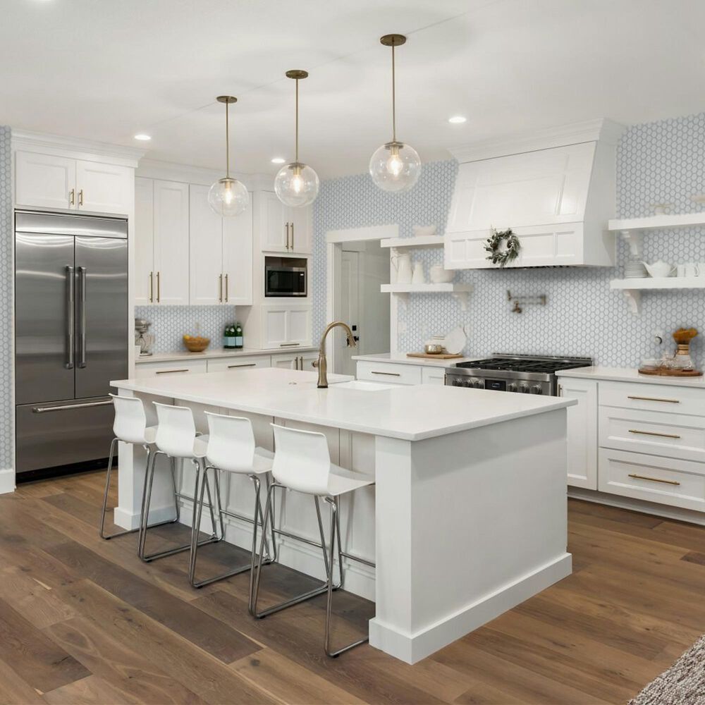 Emser Savvy White 2" Hexagon on 11" x 12" Glazed Porcelain Mosaic Sheet, , large