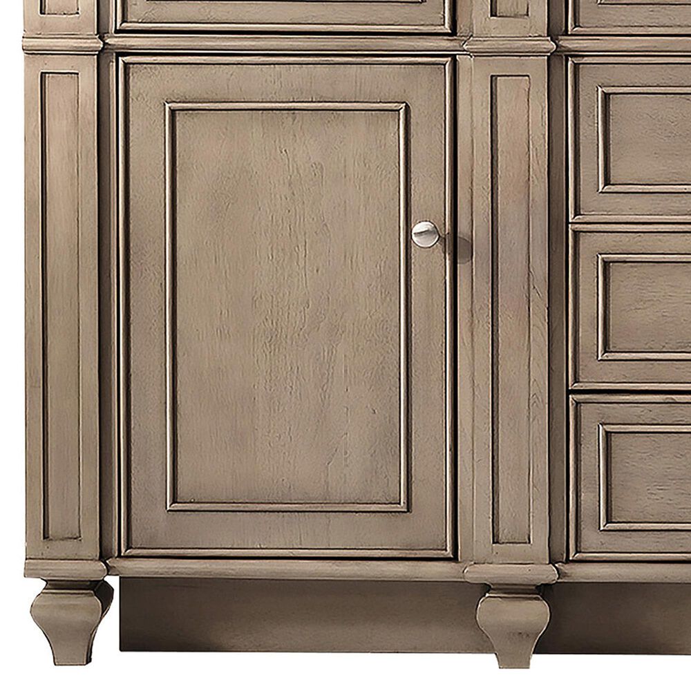 James Martin Vanities Bristol 60" Double Bathroom Vanity in Whitewashed Walnut with 3 cm Victorian Silver Quartz Top and Rectangular Sinks, , large