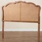 Baxton Studio Leandra King Panel Headboard with Rattan in Ash Walnut, , large