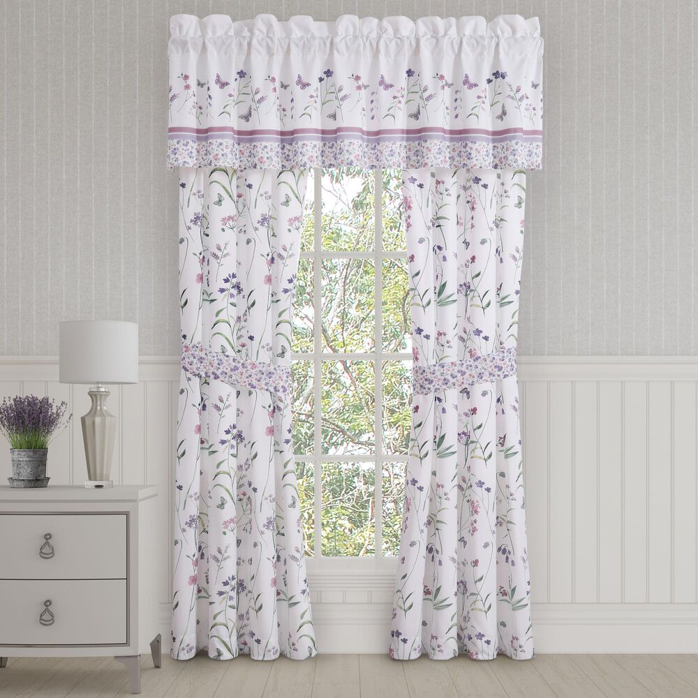 J. Queen New York Nola 88&quot; x 18&quot; Window Straight Valance in Lavender and Lilac, , large