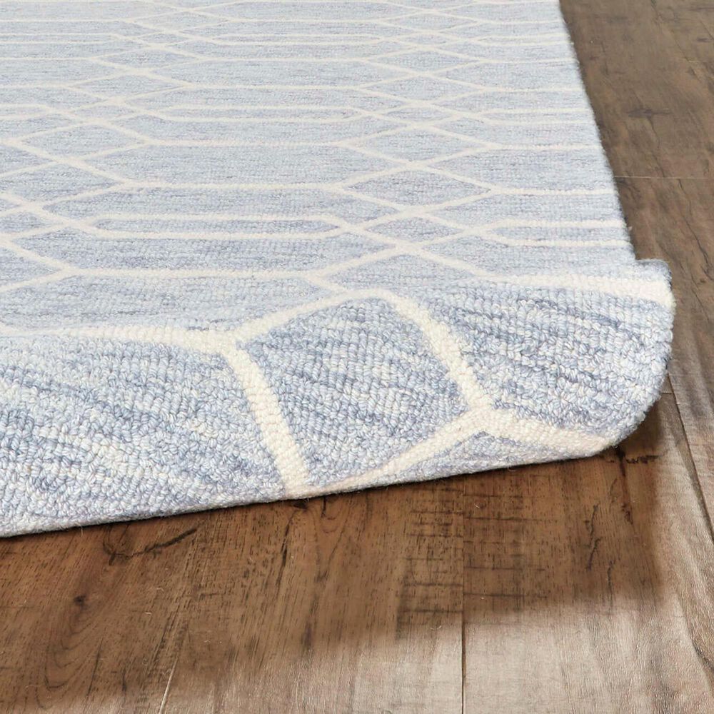 Feizy Belfort Geometric 5&#39; x 8&#39; Blue and Gray Area Rug, , large