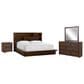 Riva Ridge Modern Loft 4 Piece Queen Bookcase Platform Bedroom Set in Brownstone, , large