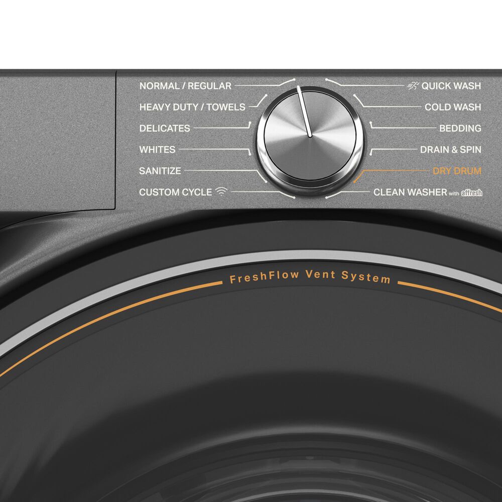 Whirlpool 4.5 Cu. Ft. Smart Front Load Washer and 7.4 Cu. Ft. Smart Gas Dryer Laundry Pair in Volcano Black, , large