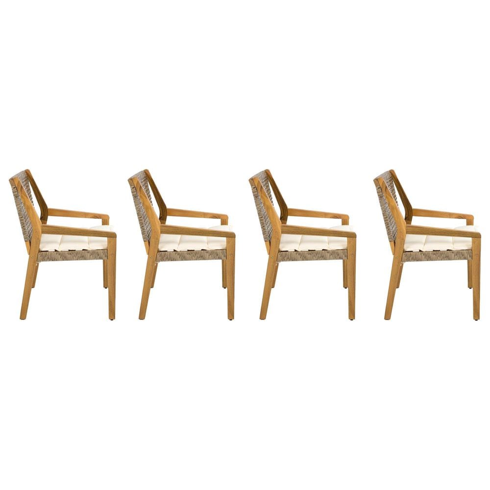 Hearth and Haven Outdoor Dining Chair in Cream (Set of 4), , large