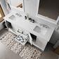 Lexora Home Dukes 80" Double Bathroom Vanity in White with 2 cm White Quartz Top and Rectangular Sinks, , large