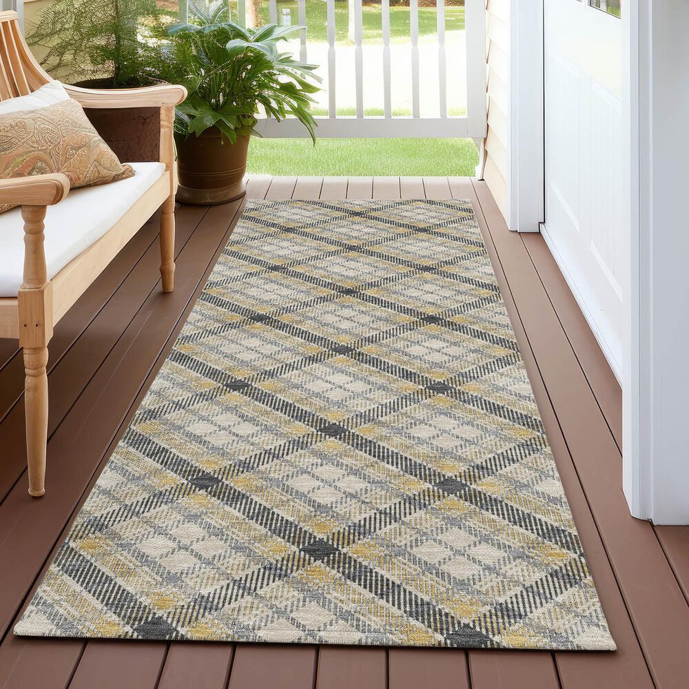 Dalyn Rug Company Soft Essentials Plaid Granite 2'3" x 7'6" Indoor/Outdoor Runner, , large