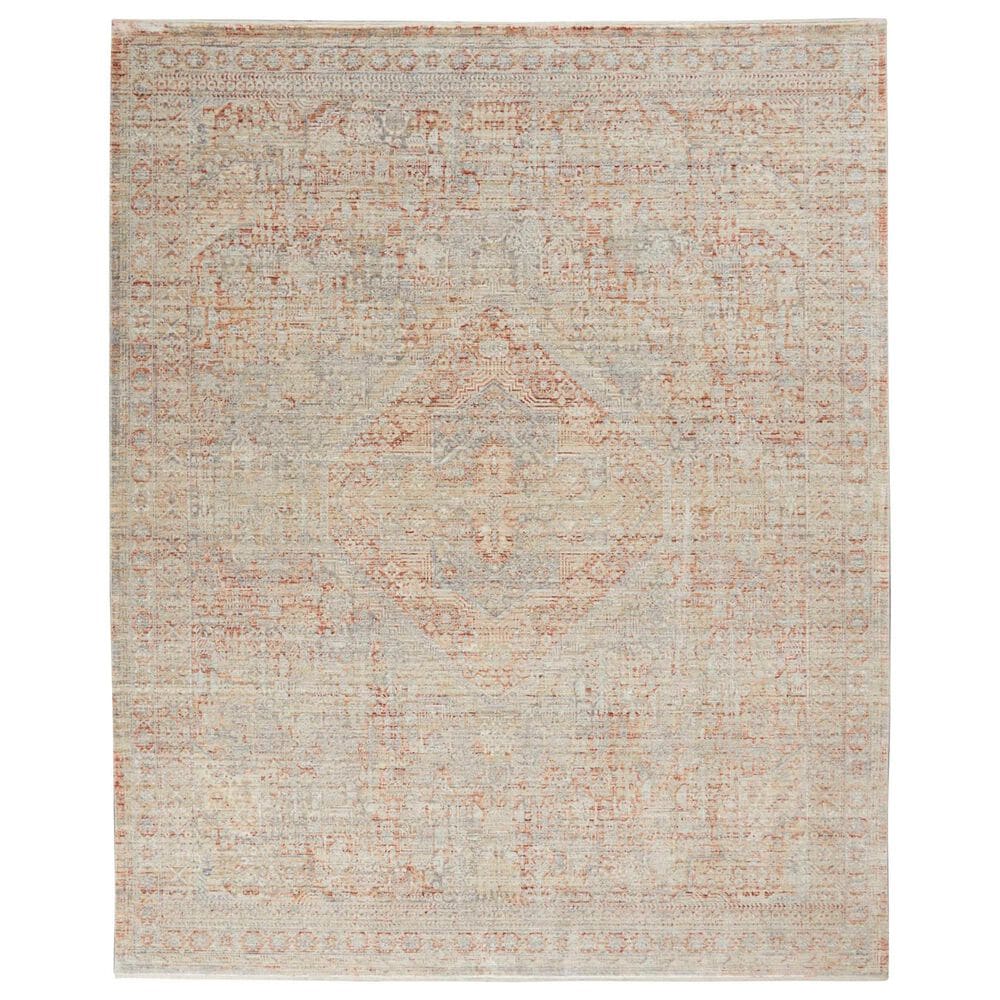 Nourison Lustrous Weave LUW02 10" x 13"4" Gray and Brick Area Rug, , large