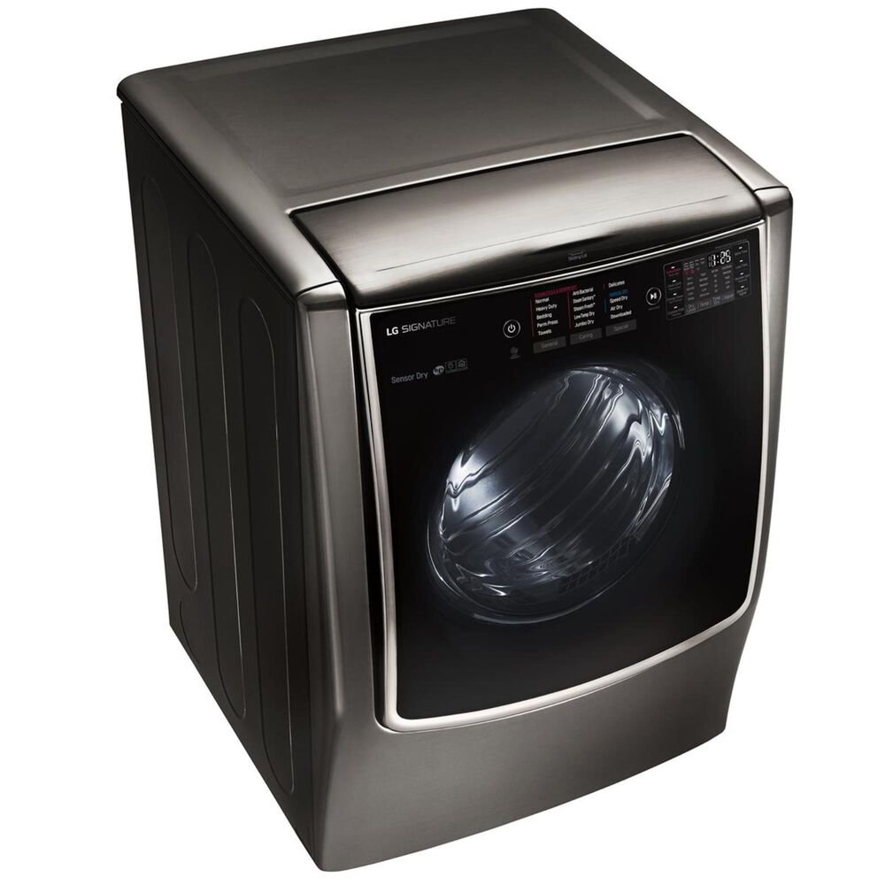 LG Mega Capacity Gas Dryer With Steam in Black Stainless Steel, , large