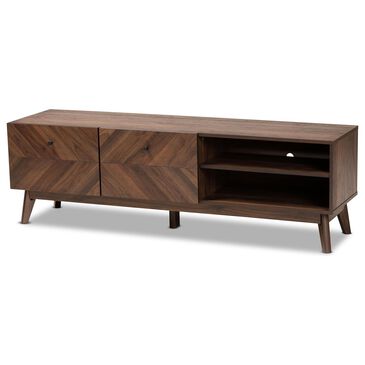 Baxton Studio Hartman TV Stand in Walnut Brown, , large