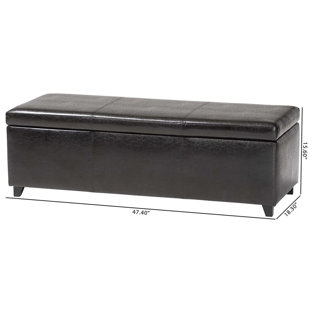 Baxton Studio Bench Storage Ottoman in Dark Brown, , large